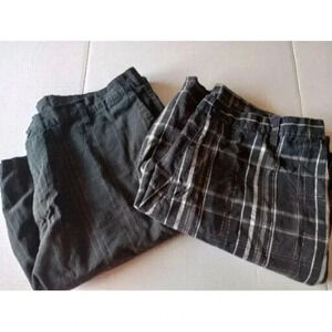Burnside Shorts‎ Mens Size 40 Gray Plaid Bermuda Lot Of 2 Pair